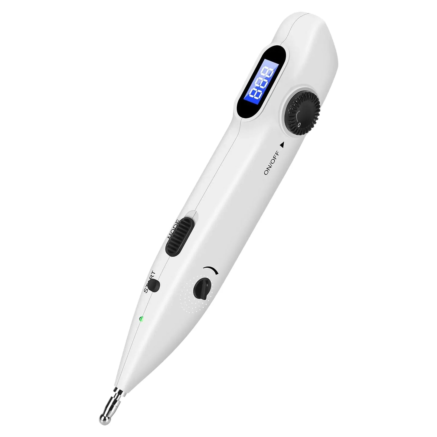 iVolconn Electronic Acupuncture Pen with 20 Levels Intensity and 3 Modes Cordless Meridian Energy Pen with 2 Acupuncture Probes Automatic Detection of Acupuncture Points for Pain Management (White) Anti Spier