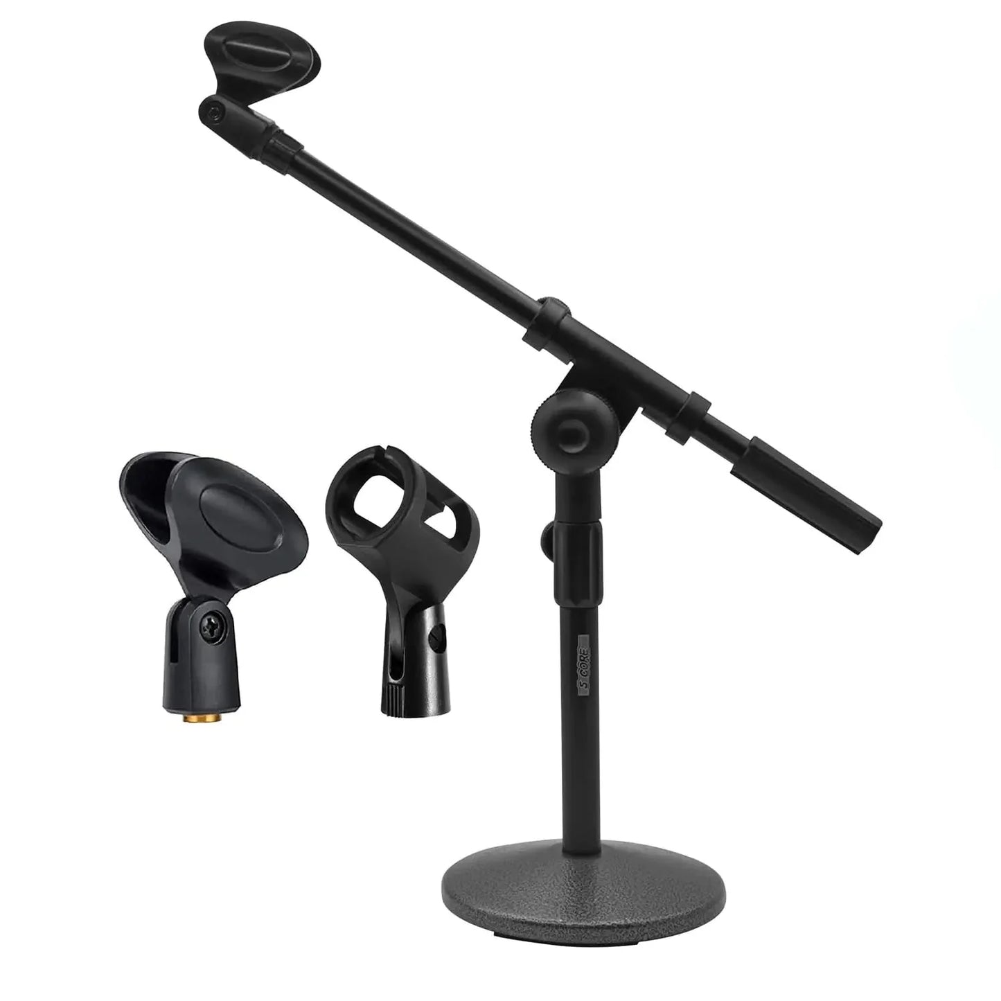 5Core Round Base Desktop Mic Stand Universal Desk Microphone Holder Table Top Stands BLACK Anti Spier