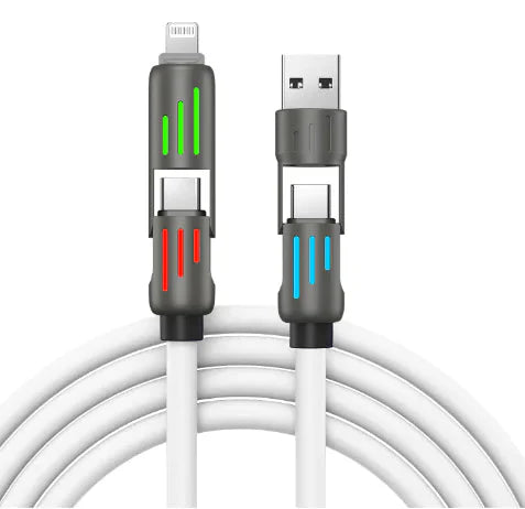 Colorful Four-In-One Fast Charge Cord Anti Spier