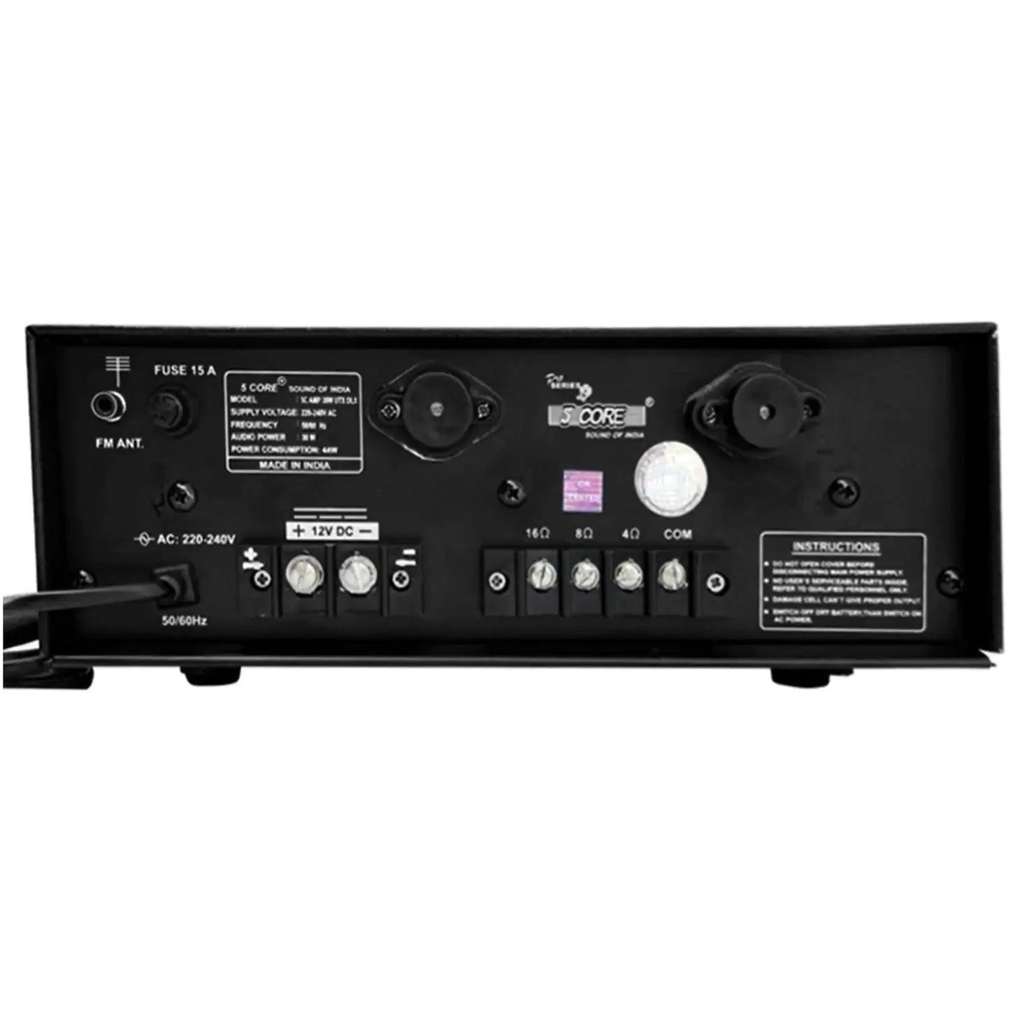 5Core Amplifier Home Audio Stereo Receiver PA Speaker Microphone Surround Sound Amp Anti Spier