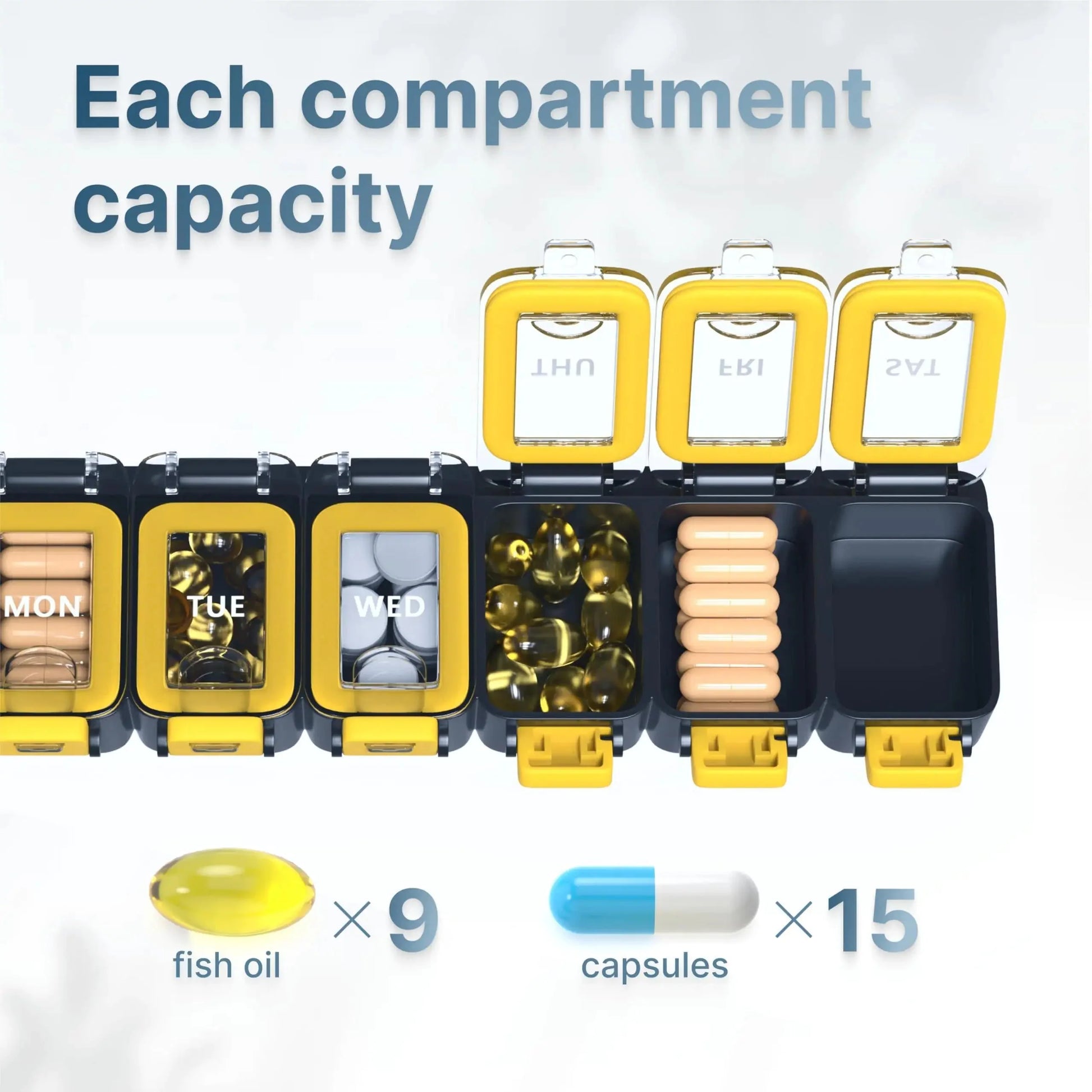 Weekly Medicine Pill Organizer Waterproof 7 Day Large Pill Box Daily Pill Case Anti Spier