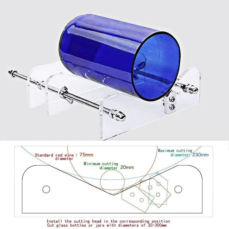 Glass Bottle Cutter Kit Beer Wine Jar DIY Cutting Machine Craft Recycle Tools US Anti Spier