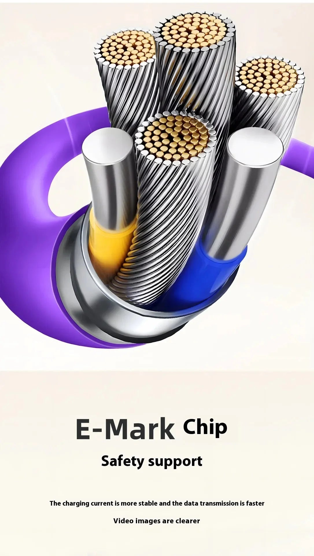 Colorful Four-In-One Fast Charge Cord Anti Spier