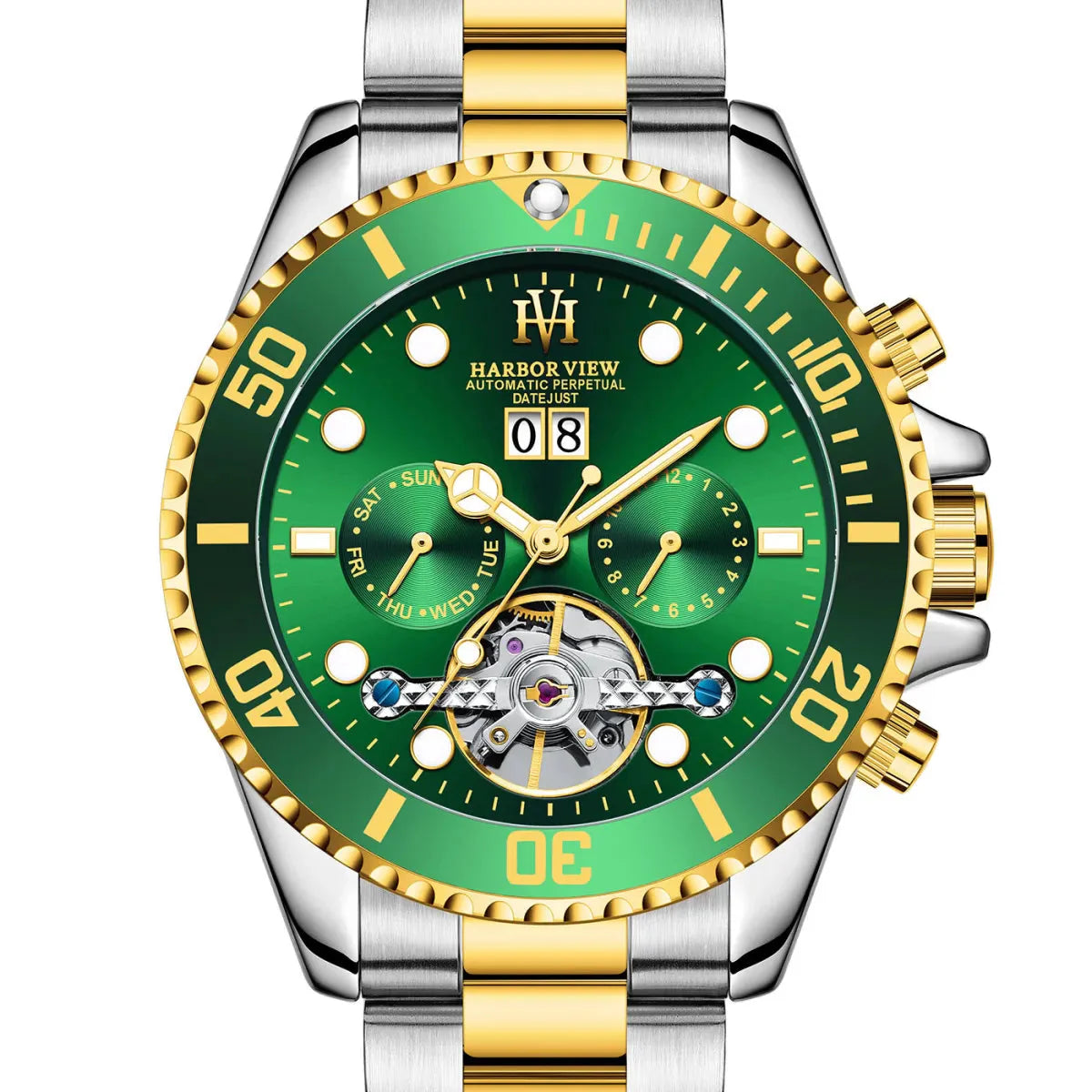 ARBOR VIEW Tourbillon Green Mechanical Watch Anti Spier