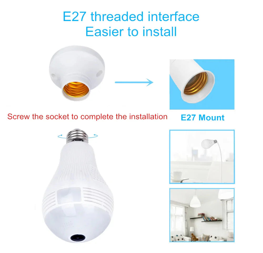 Light Bulb Shape Security Camera Anti Spier