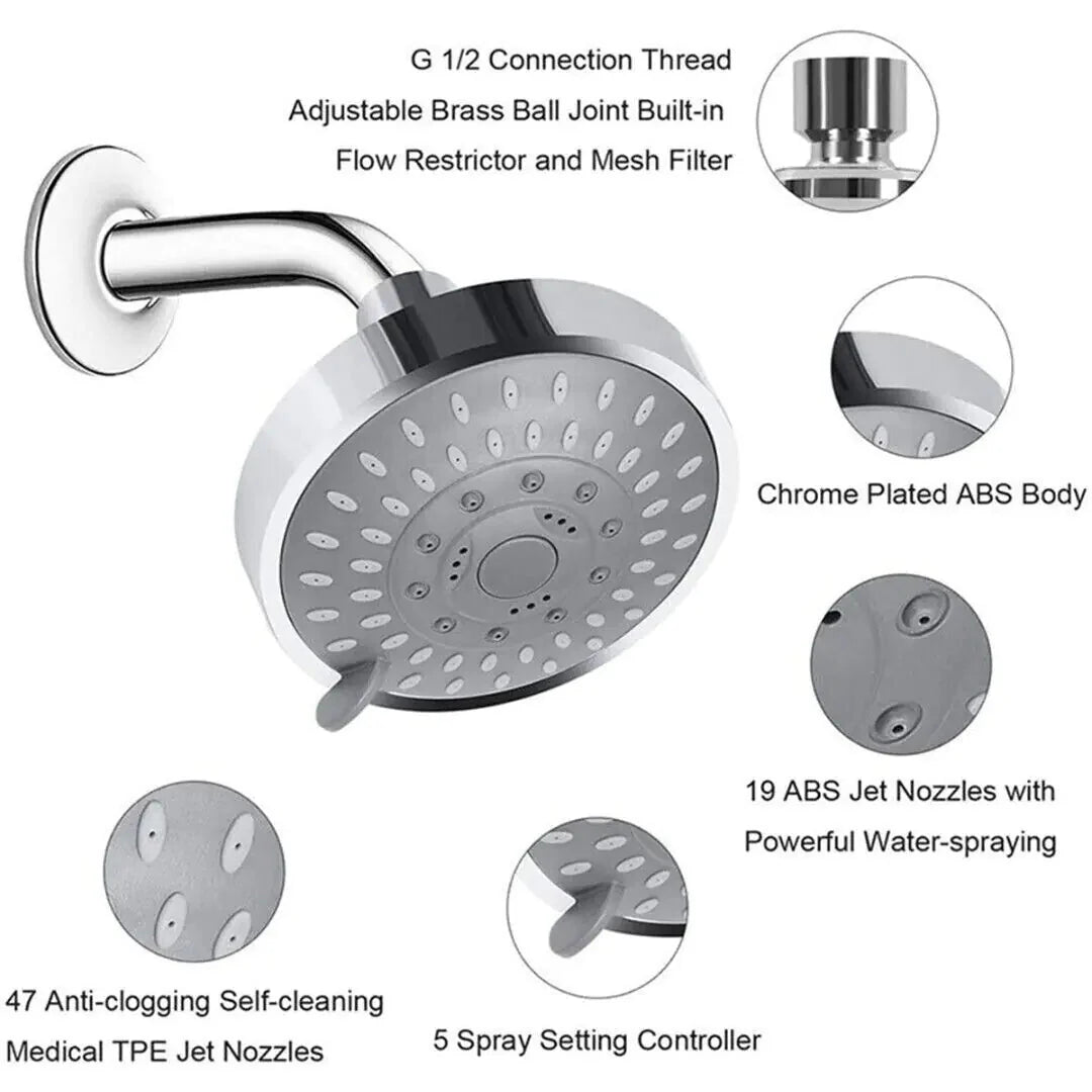 Shower Heads Handheld Spray High Pressure Adjustable Showerhead Top Spray Bath Anti Spier