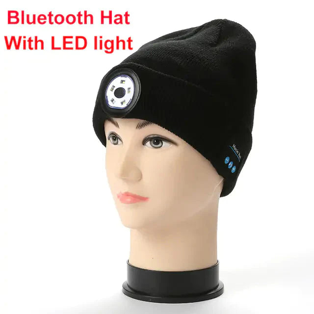 LED Hat With Stereo Headset Anti Spier