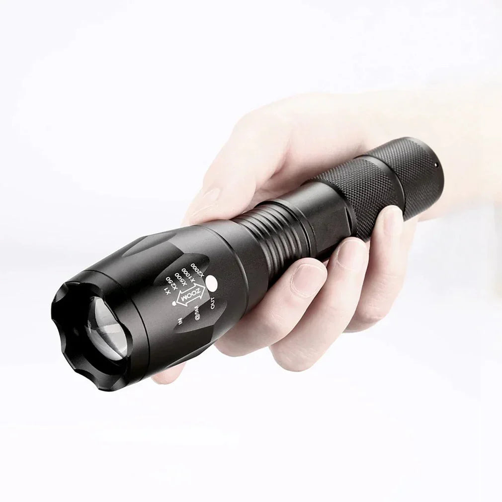 Super-Bright 90000LM LED Tactical Flashlight 5 Modes Zoomable Torch Searchlight Anti Spier