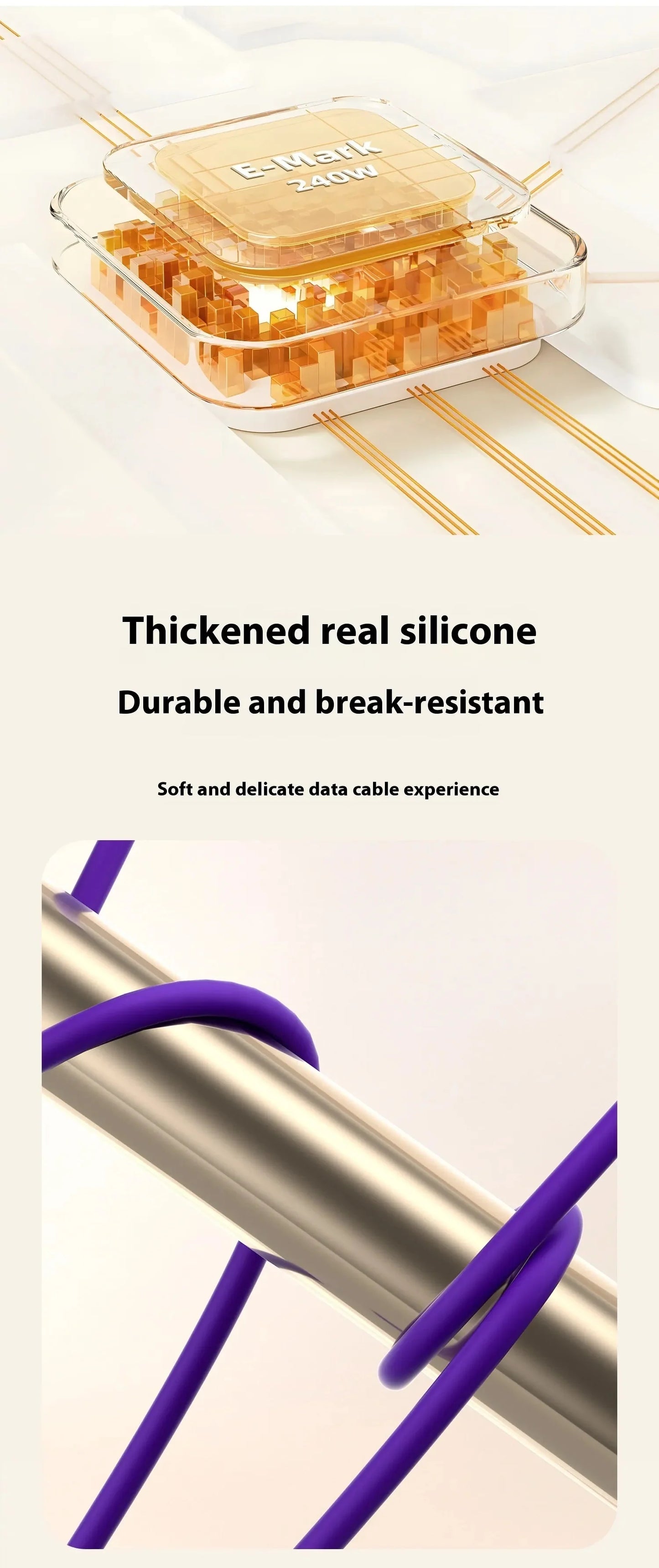 Colorful Four-In-One Fast Charge Cord Anti Spier