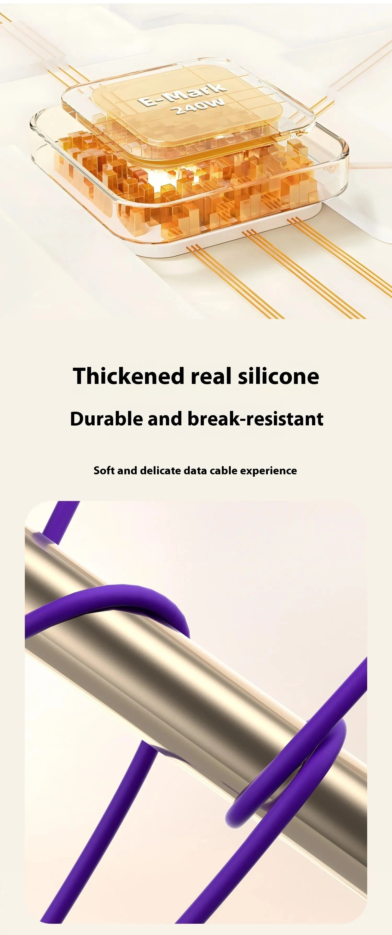 Colorful Four-In-One Fast Charge Cord Anti Spier