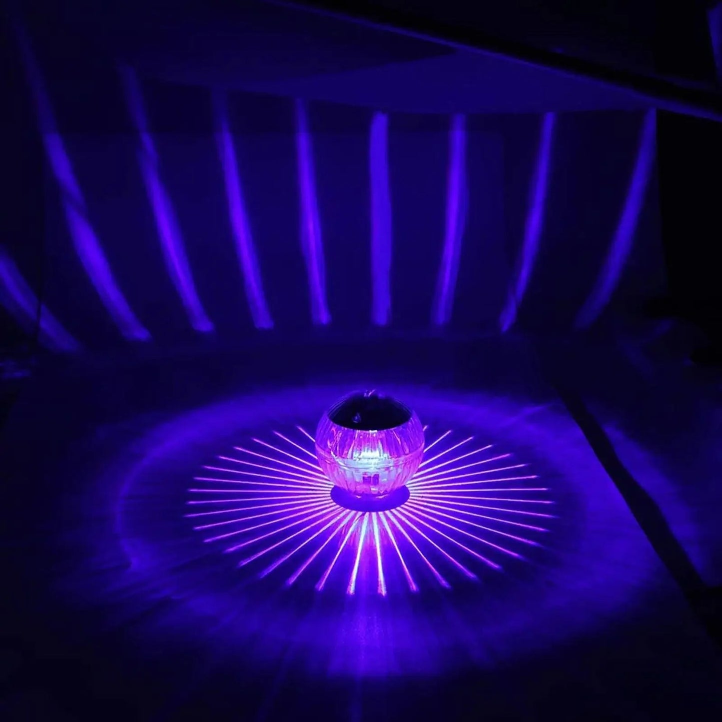 Outdoor Solar LED Floating Light Garden Pond Pool Lamp Rotating RGB Color Change Anti Spier