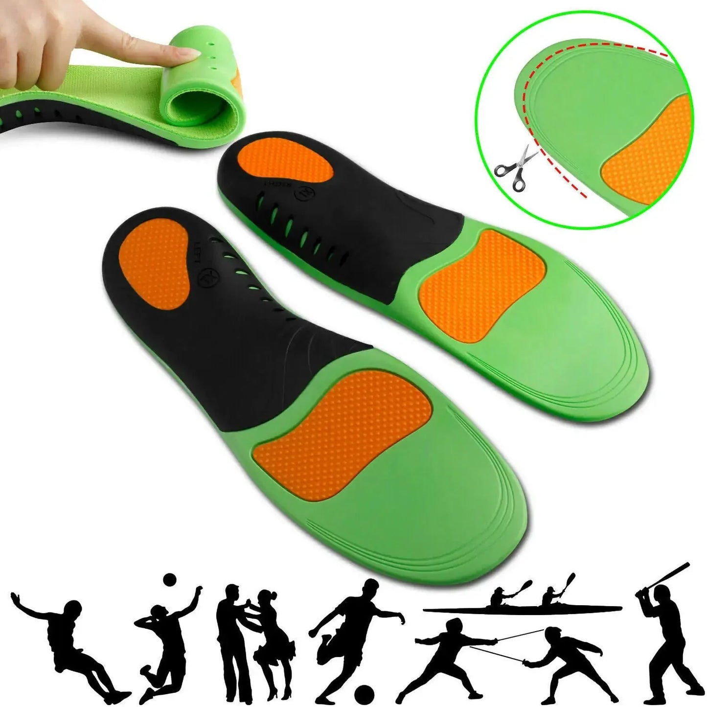 Orthotic Shoe Insoles Inserts Flat Feet High Arch Support For Plantar Fasciitis Anti Spier