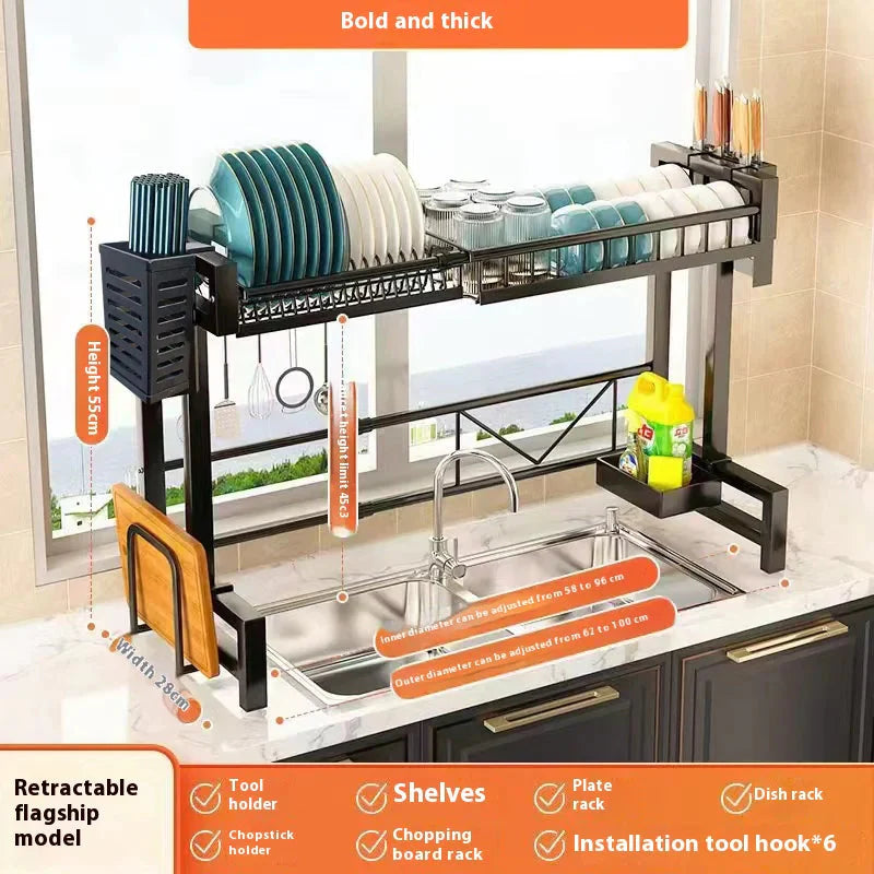 Adjustable Kitchen Dish Rack Anti Spier