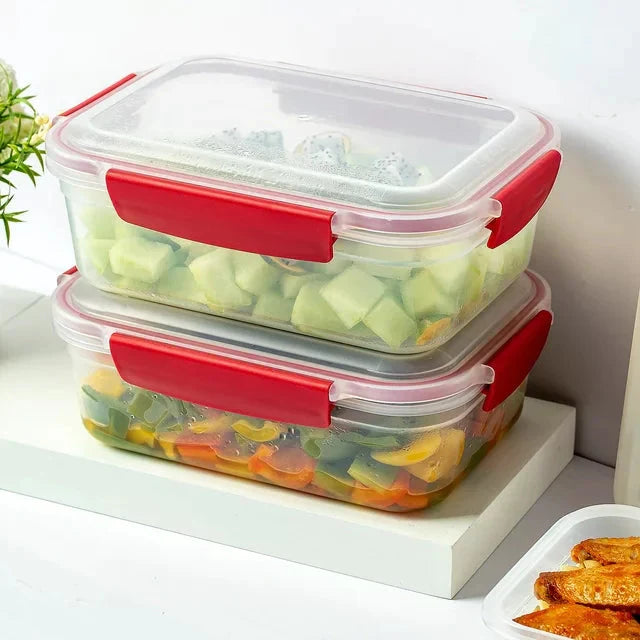 5 Pack Stackable Food Storage Containers Airtight & Leakproof Set Snap Lock Lids Anti Spier