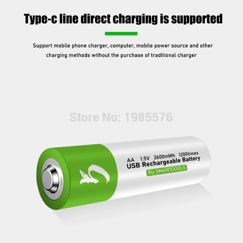 1.5V 2600mwh AA Rechargeable Li-ion Batteries