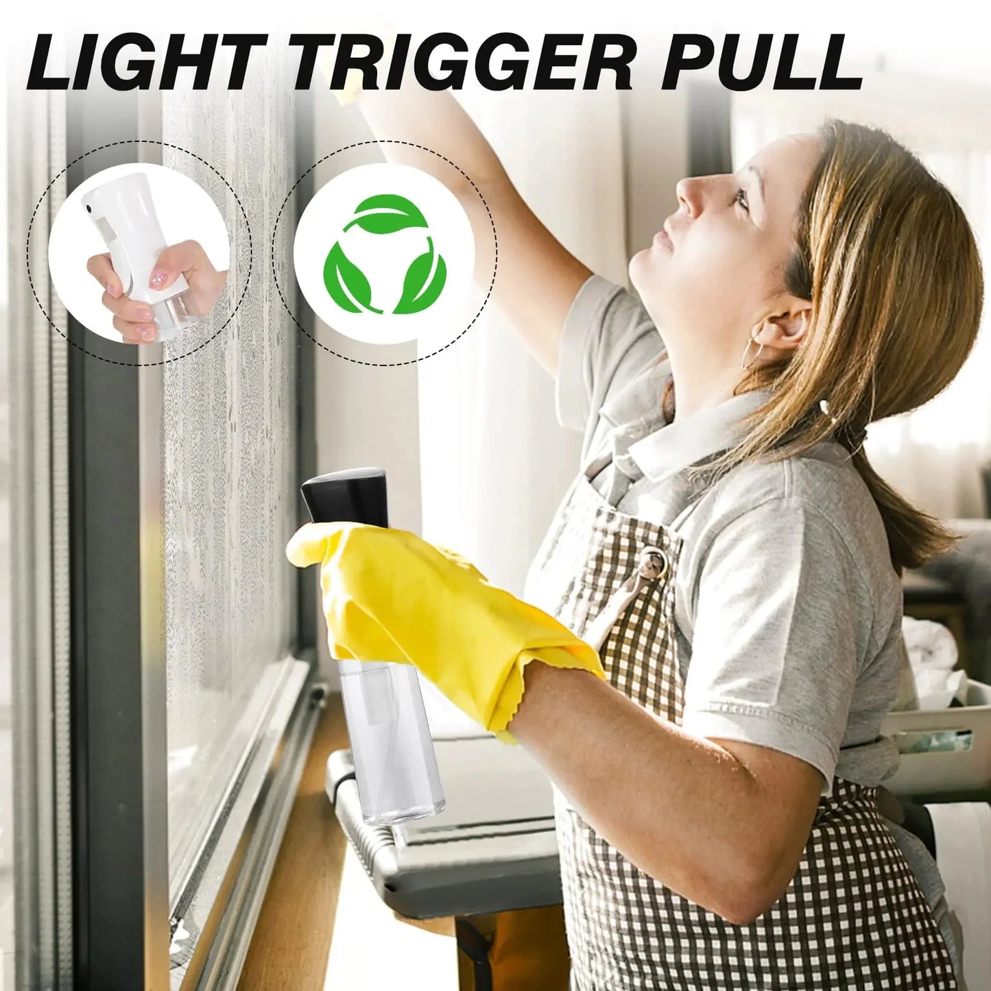 Continuous Spray Bottle for Hair (10.1oz/300ml) 2 Pack Home Essentials Spray Bottles For Cleaning Empty Ultra Fine Water Mister Sprayer For Hairstyling Garden Plants Curly Hair Perfume Etc Anti Spier