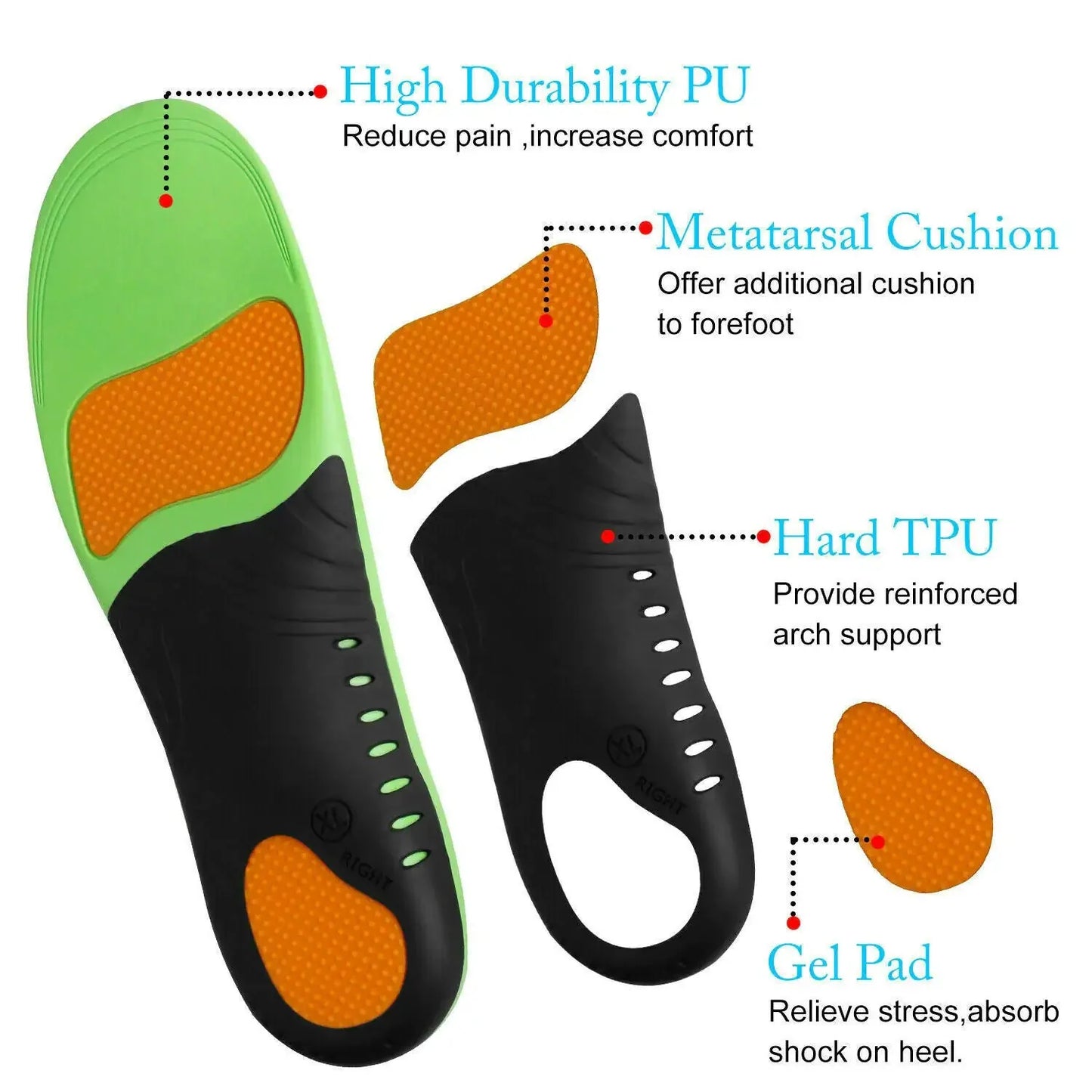 Orthotic Shoe Insoles Inserts Flat Feet High Arch Support For Plantar Fasciitis Anti Spier