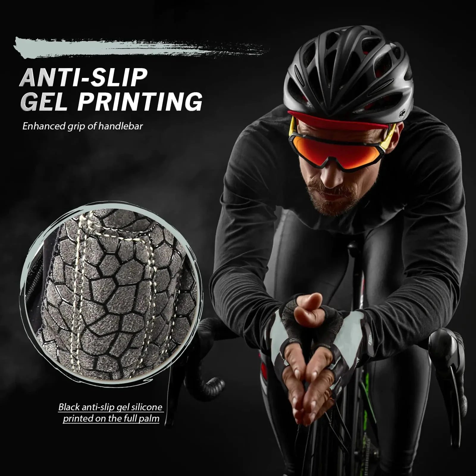 Bike Gloves Cycling Gloves Biking Gloves Bicycle Gloves for Men Women with Anti-Slip Shock-Absorbing Pad,Light Weight Half Finger Gloves for Cycling Workout Training Outdoor Black&gray X-Large Anti Spier