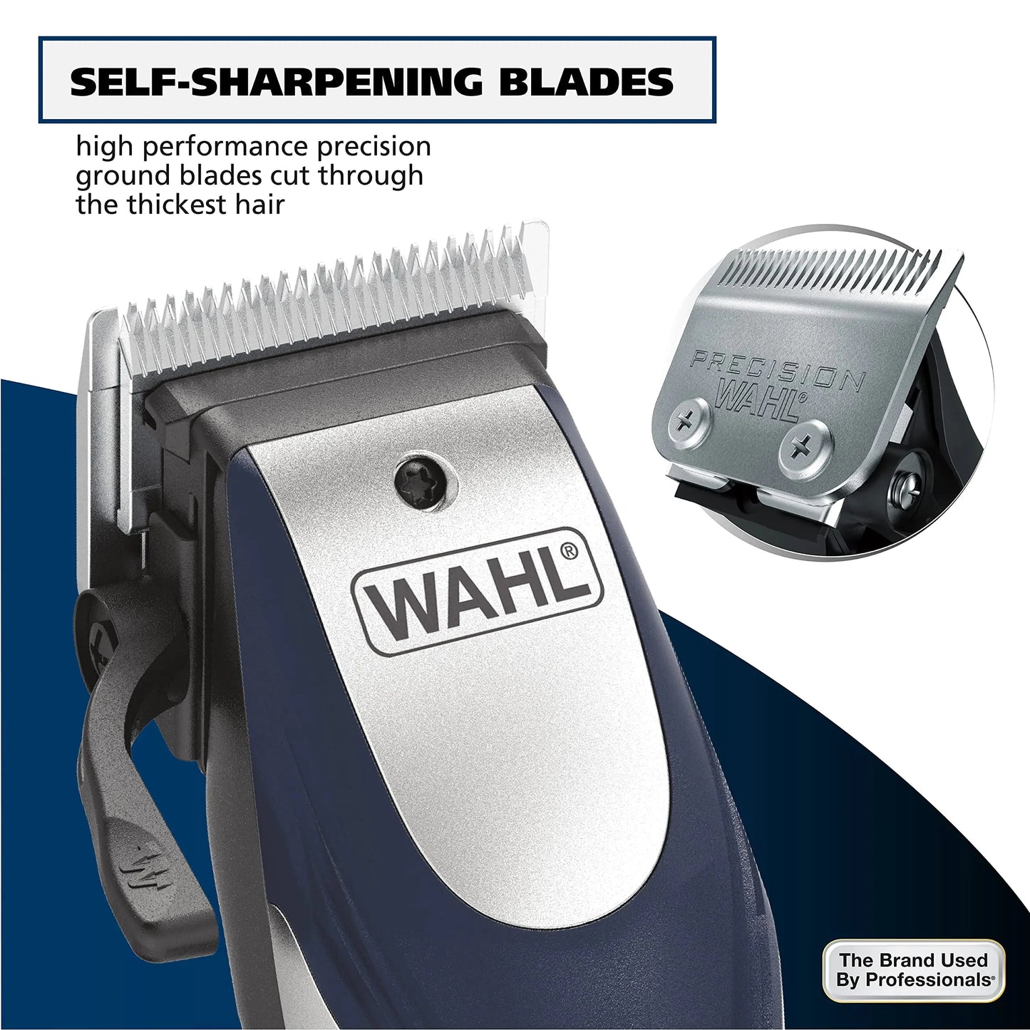 Wahl Lithium Ion Pro Rechargeable Cordless Hair Clippers for Men, Woman, & Children with Smart Charge Technology for Convenient at Home Haircutting - Model 79470 Sliver 22 Piece Set Anti Spier