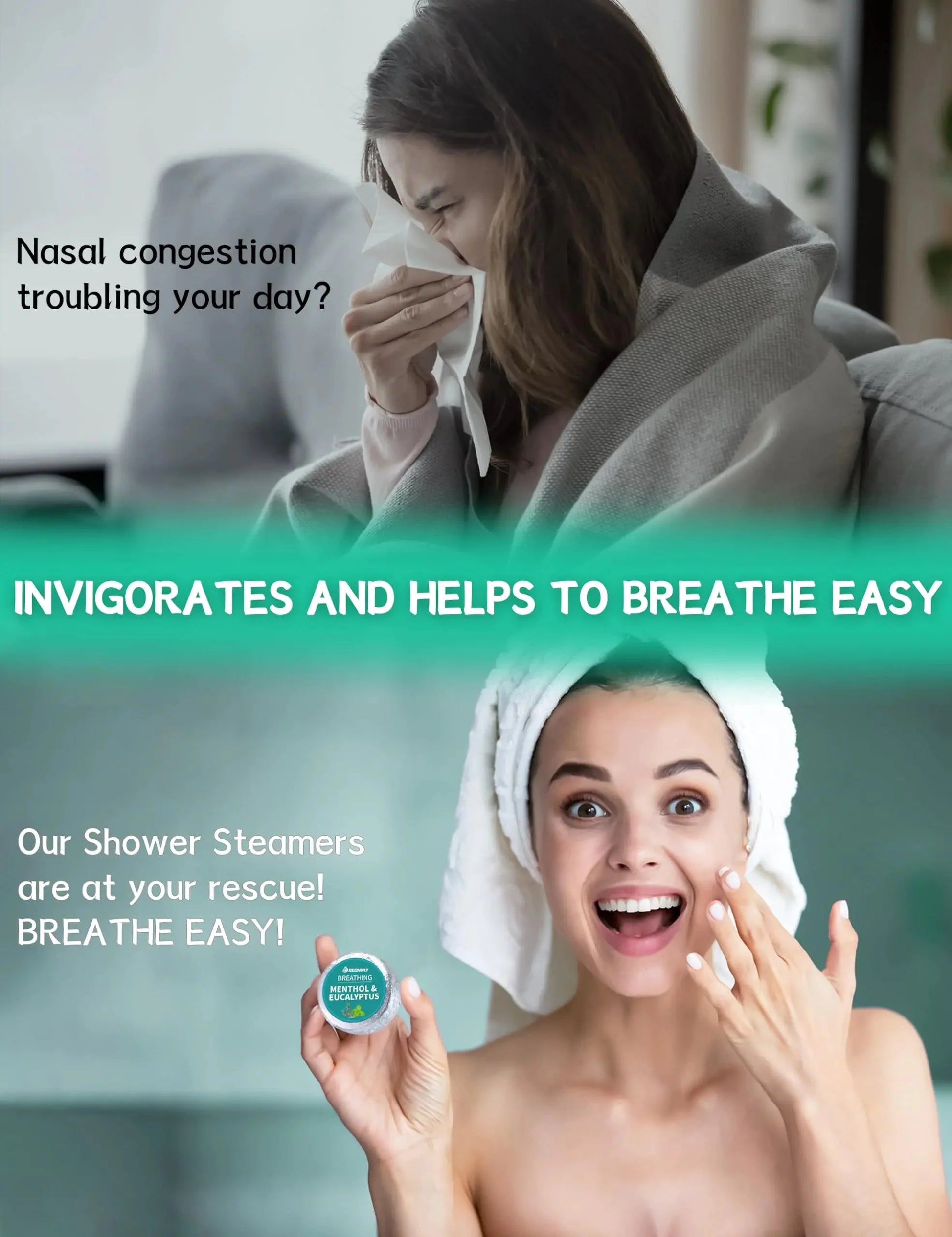 Shower Steamers Aromatherapy 15 Pack, Menthol & Eucalyptus Shower Bombs with Natural Essential Oils, Quick Relief Nasal Congestion, Relaxation & Self Care Gifts for Women & Men 15 Count (Pack of 1) Breathing Anti Spier