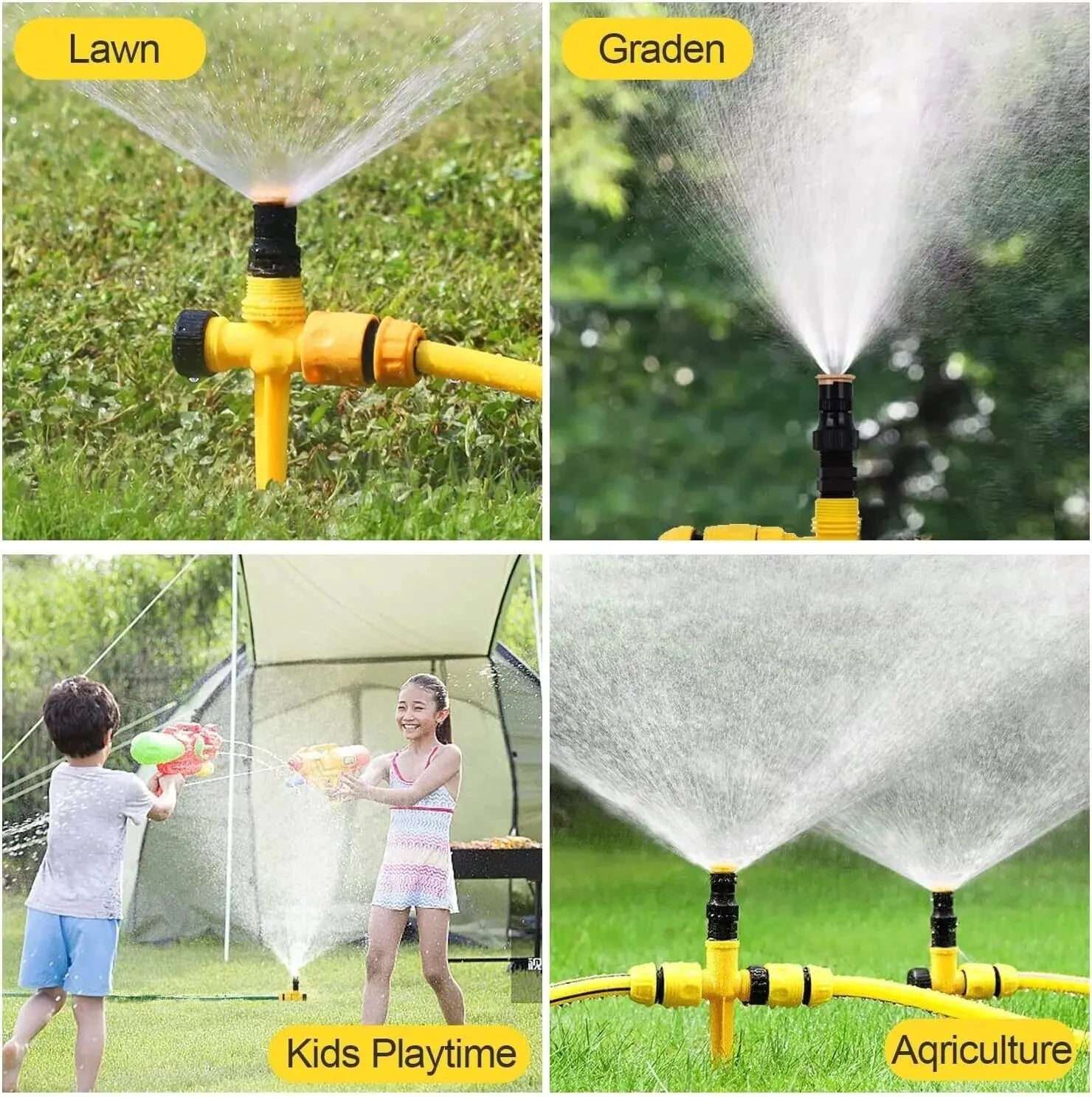 360° Rotation Auto Irrigation System Garden Lawn Sprinkler Patio Save Water USA Anti Spier