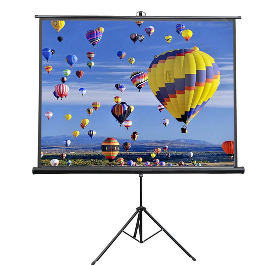 5Core Projector Screen with Tripod Stand  72" 4:3 Ultra HD Anti-Crease Indoor Outdoor Projection Anti Spier