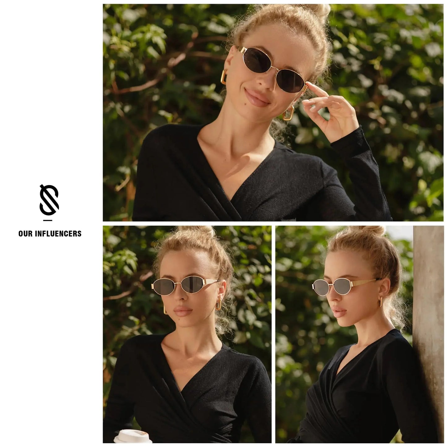 SOJOS Retro Oval Sunglasses for Women Men Trendy Sun Glasses Classic Shades UV400 Protection SJ1217 Gold/Grey Anti Spier