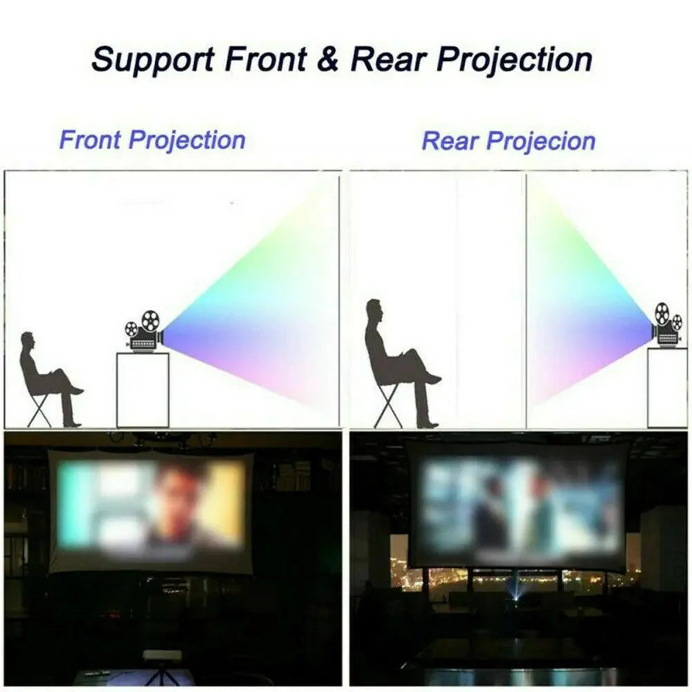 Portable Foldable Projector Screen 16:9 HD Outdoor Home Cinema Theater 3D Movie Anti Spier