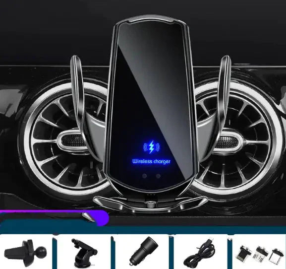 Car Wireless Charger with Magnetic Phone Holder Anti Spier
