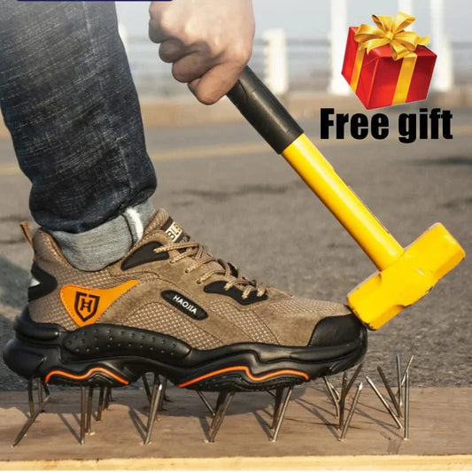 Men Steel Toe Outdoor Safety Work Shoes Anti Spier
