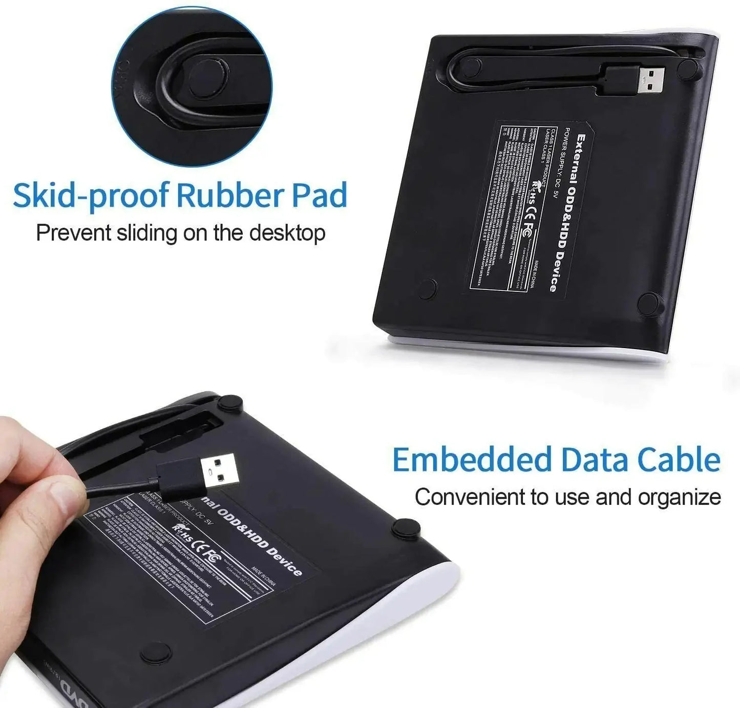 Slim External CD DVD Drive USB 3.0 Disc Player Burner Writer For Laptop PC Mac Anti Spier