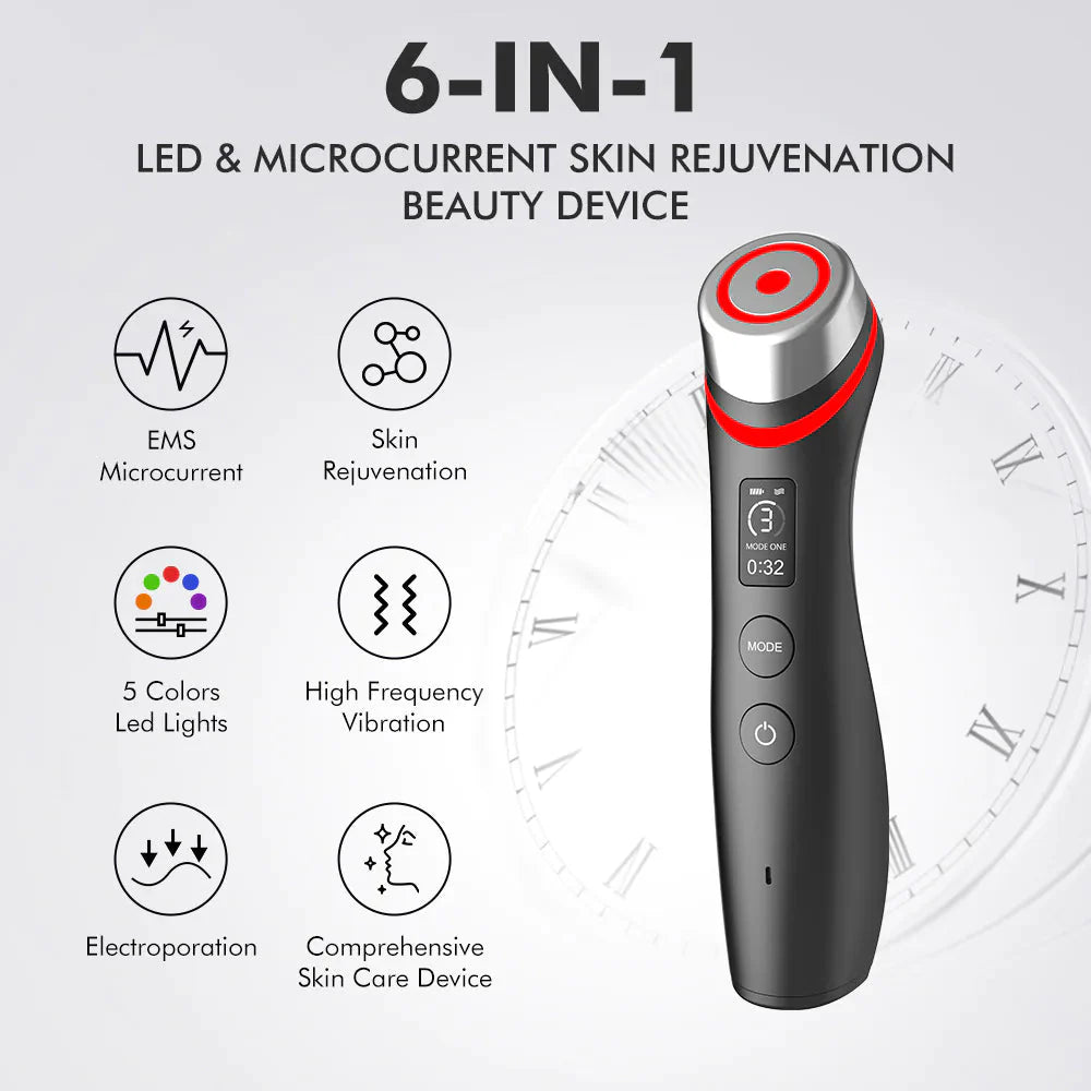 Color Light Microcurrent Vibration Massager Anti Spier