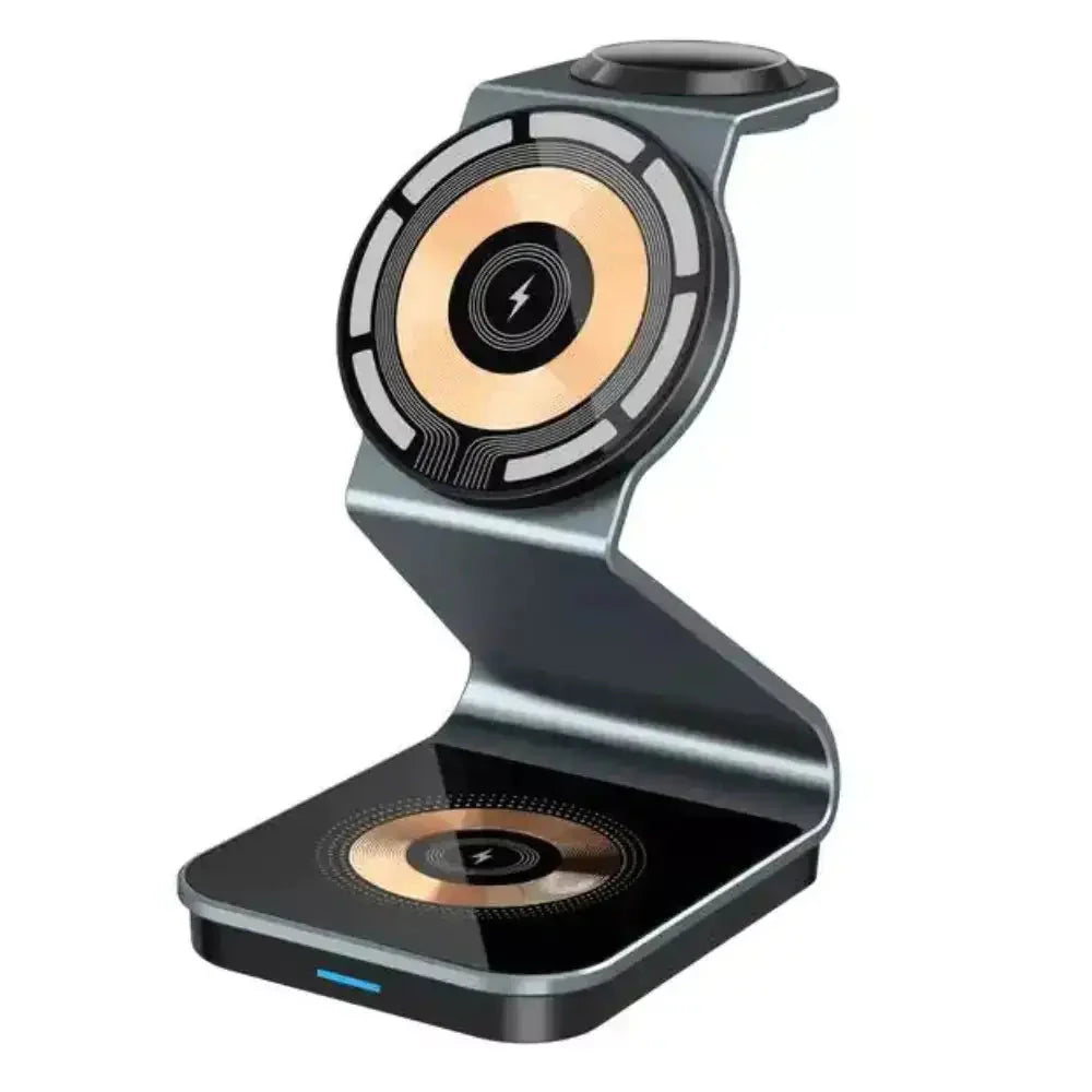 3 in 1 Transparent 15W Magnetic Wireless Charger Pad holder Anti Spier