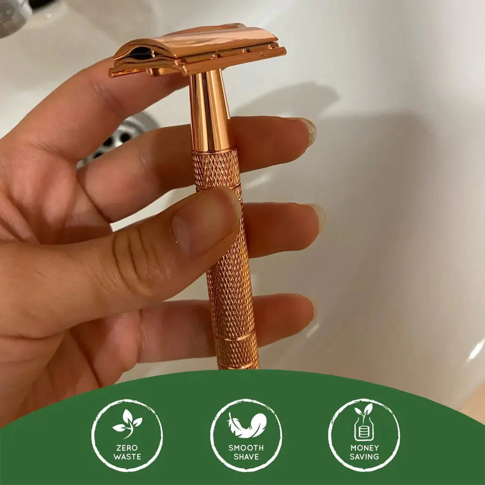 Rose Gold Double Edge Safety Razor Anti Spier