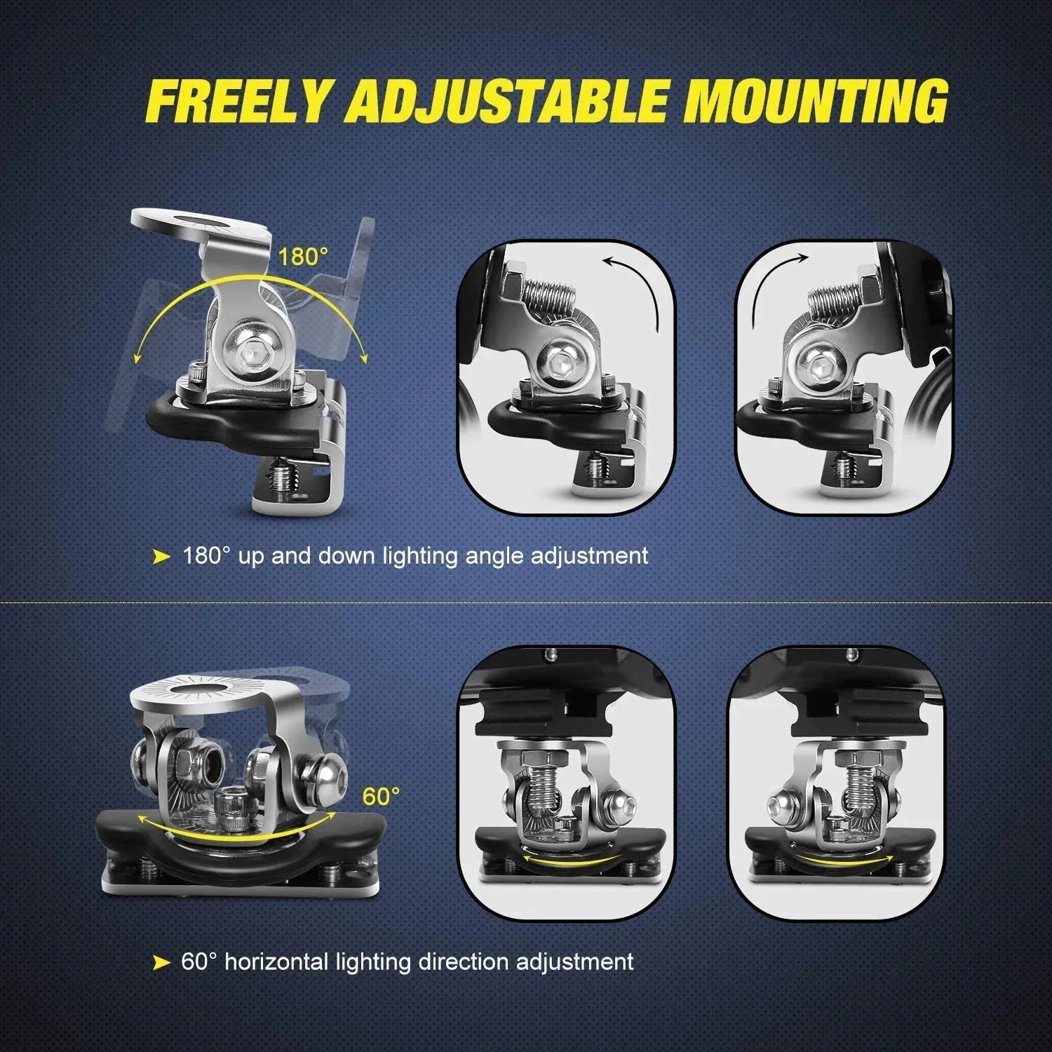 2PCS Pillar Hood Led Work Light Bar Mount Bracket Clamp Holder Offroad Universal Anti Spier