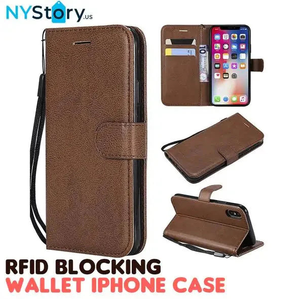 RFID Blocking Wallet iPhone Case Anti Spier
