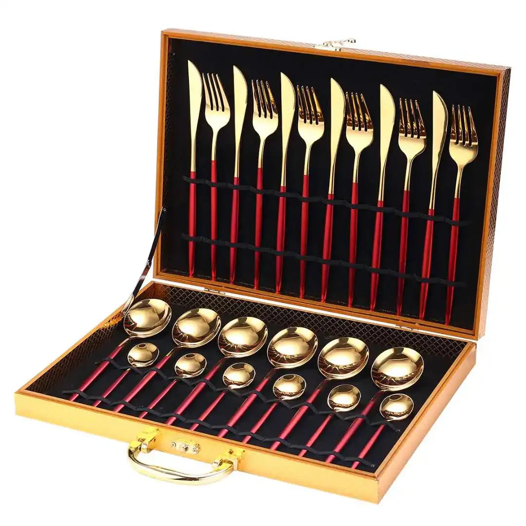 24 Pieces Luxury Cutlery Set Anti Spier