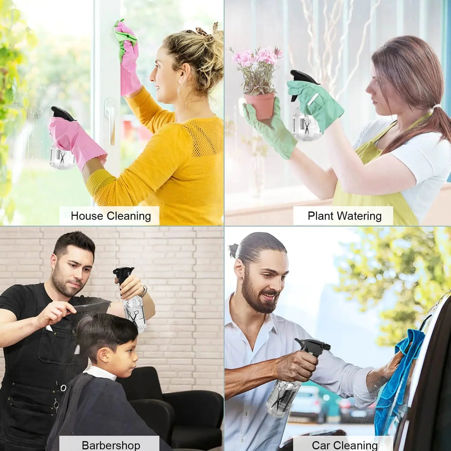 Mister Spray Bottle, 250ml & 500ml Adjustable Spray Storage Container for Hair, Plant and Home Cleaning 250ml & 500ml Bottle Anti Spier