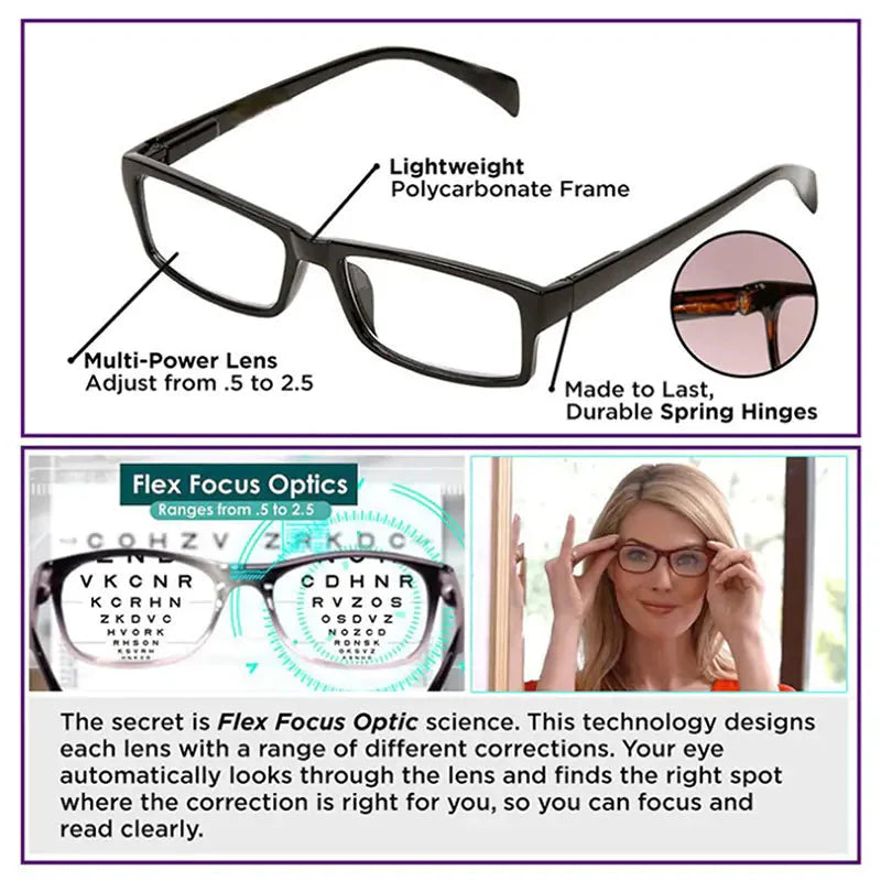 Auto-Focus Reading Glasses: High-Quality Men's & Women's Anti Spier