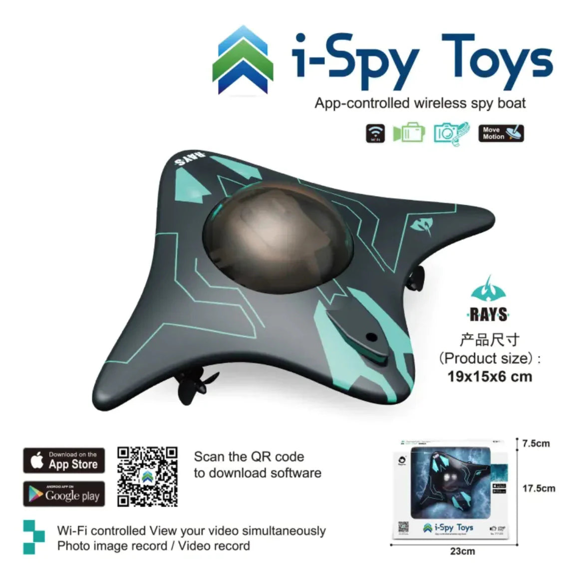 Remote Control Underwater Camera Boat Anti Spier