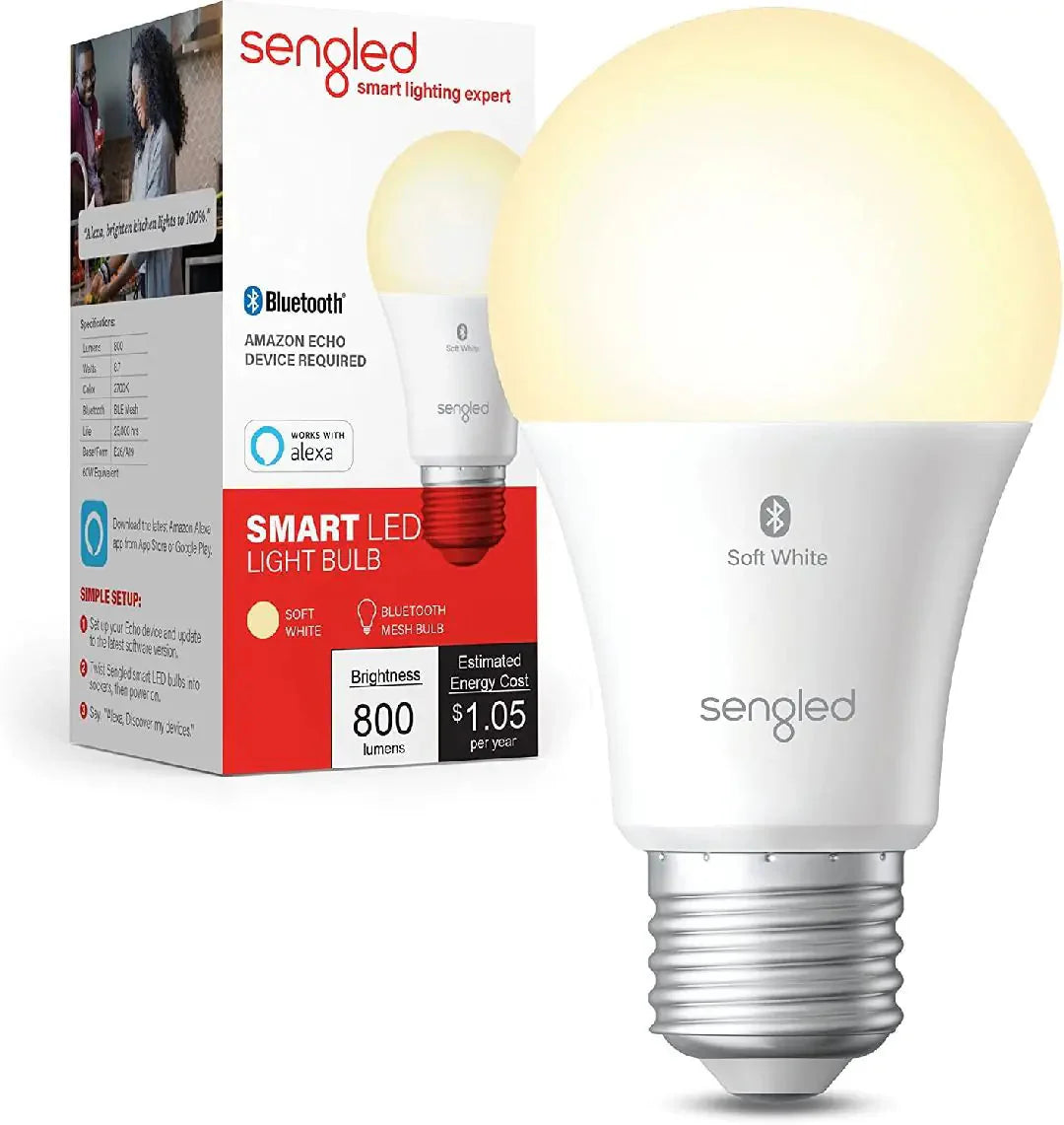 LED Smart Light Bulb, Alexa Compatible Anti Spier