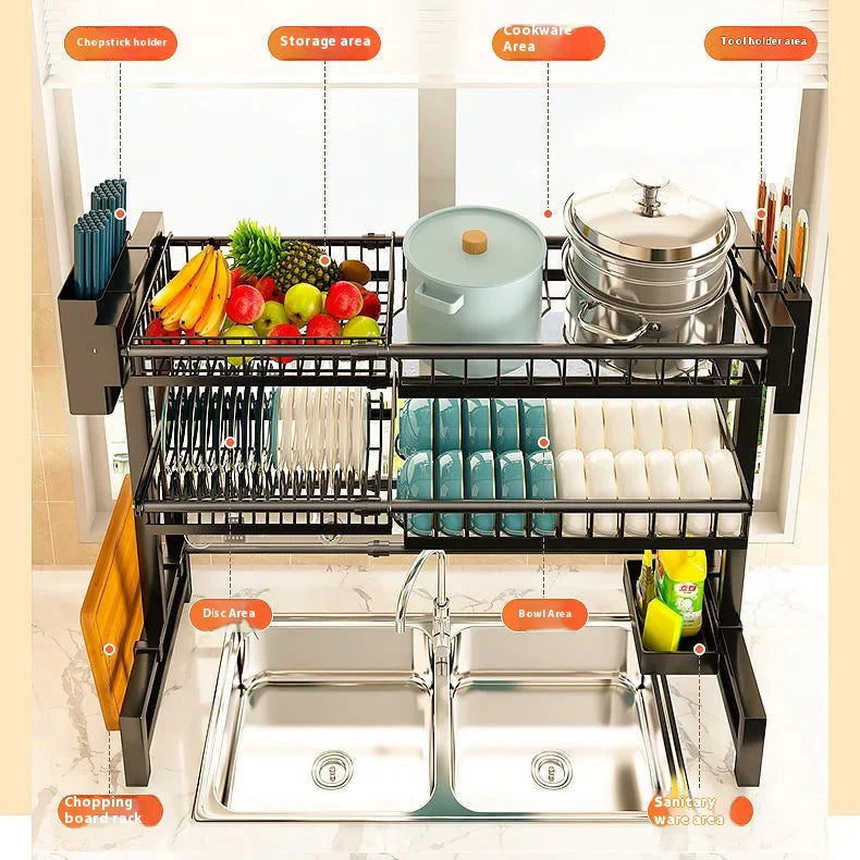 Adjustable Kitchen Dish Rack Anti Spier