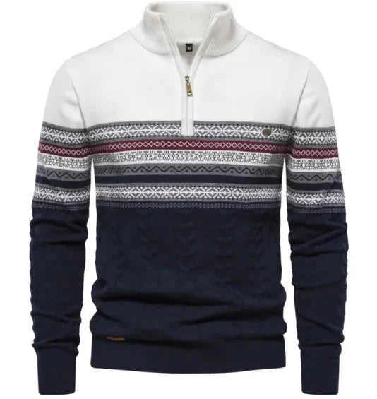 Men's Stand-up Collar Half-Zip Sweater Anti Spier