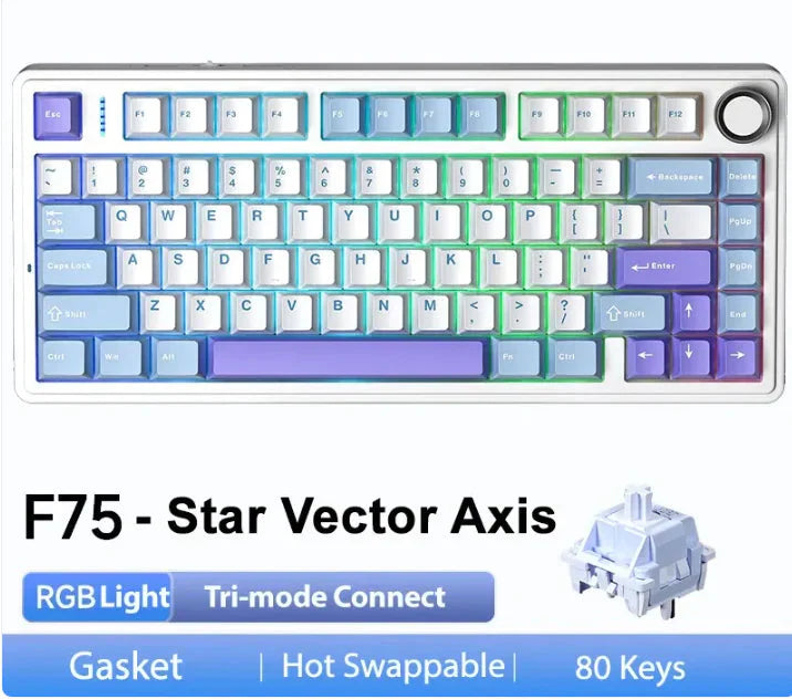 Wireless Three-Mode Bluetooth Mechanical Keyboard Anti Spier