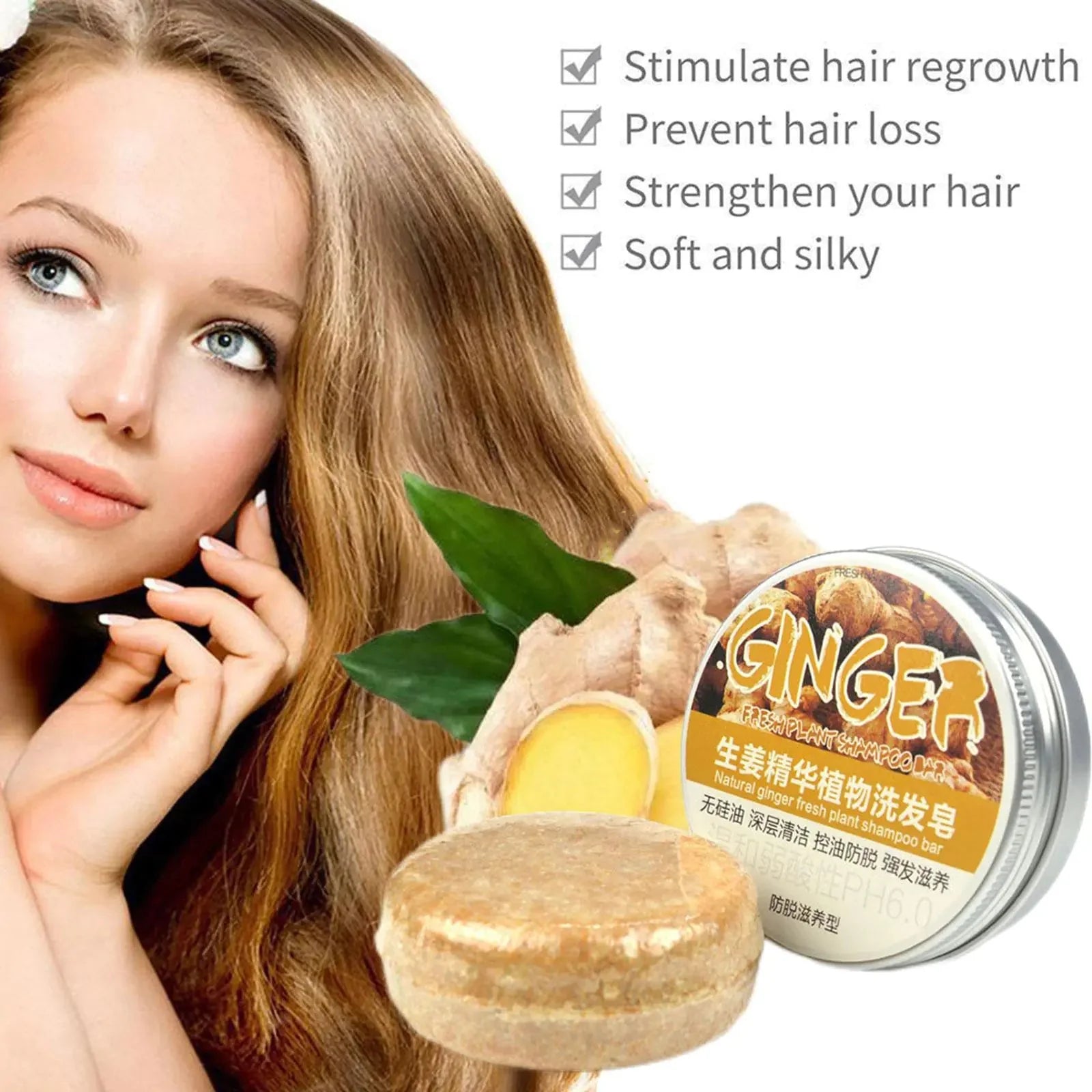 Ginger Polygonum Hair Growth Soap Shampoo Anti Spier