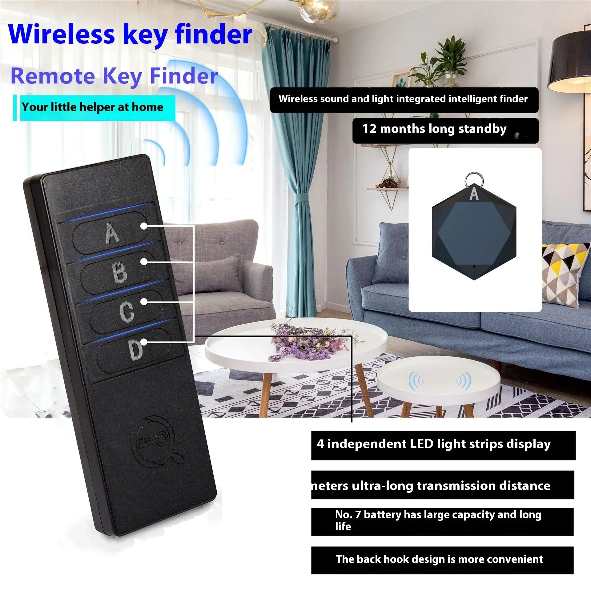 Wireless Search Key Anti-loss Alarm Device Anti Spier