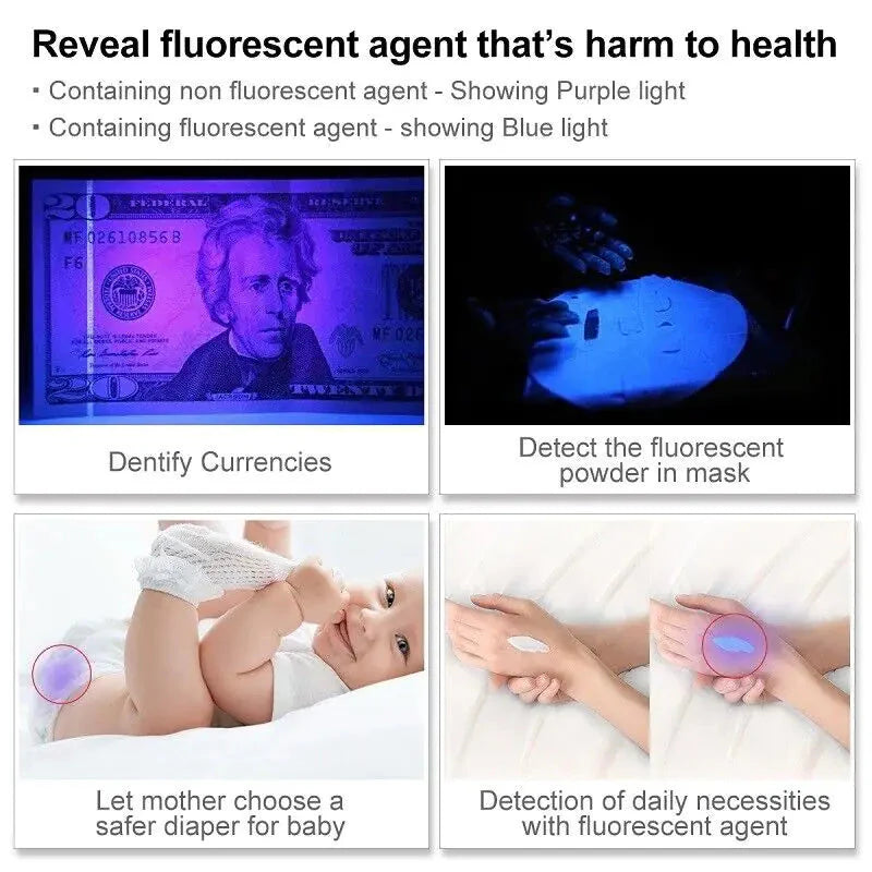 UV Ultraviolet Light 100 LED Flashlight BlackLight 395nM Inspection Lamp Torch Anti Spier