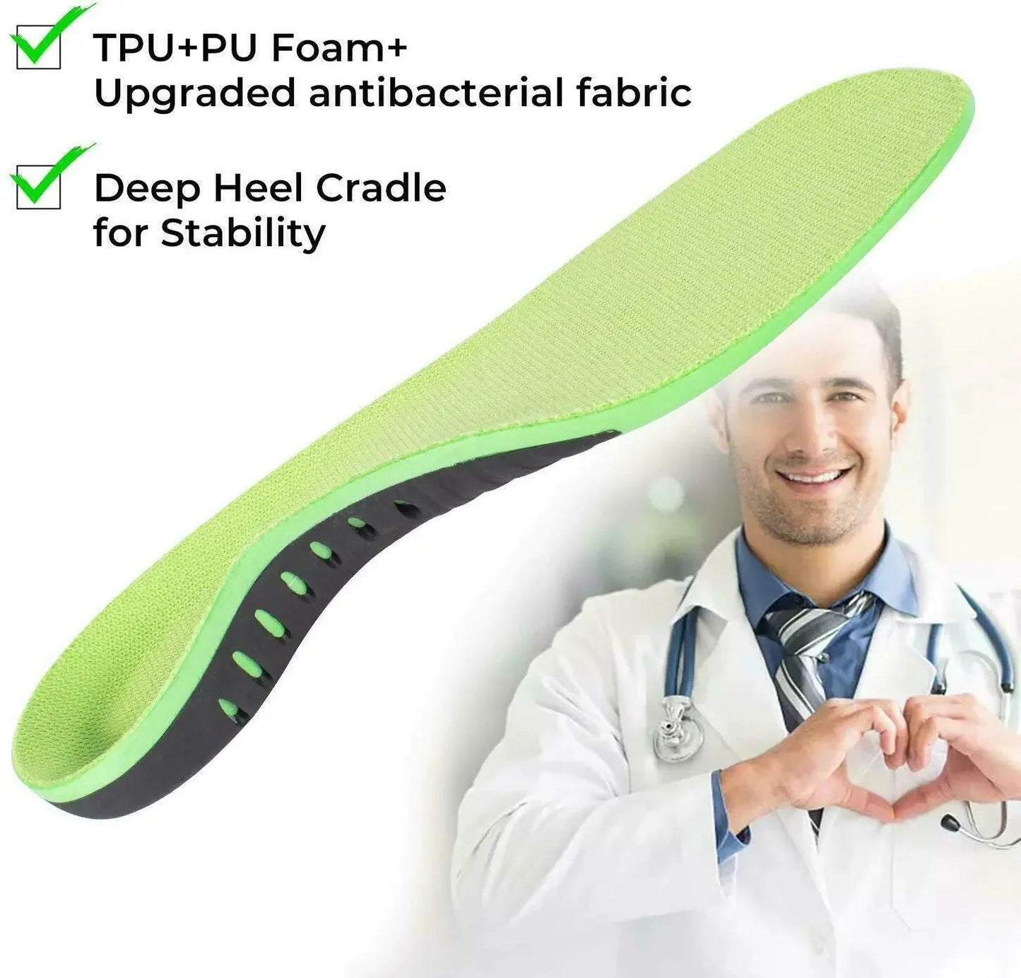 Orthotic Shoe Insoles Inserts Flat Feet High Arch Support For Plantar Fasciitis Anti Spier