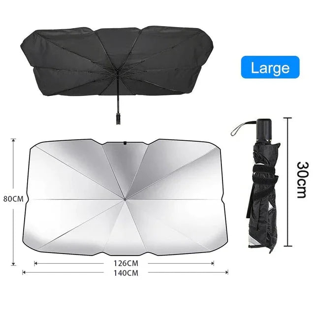 57" Car Windshield Sun Shade Foldable Umbrella Front Window Cover Visor Umbrella Anti Spier