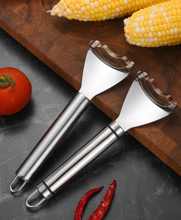 2x Corn Cob Peeler Stainless Steel Thresher Stripper Remover Kitchen Cutter Tool Anti Spier